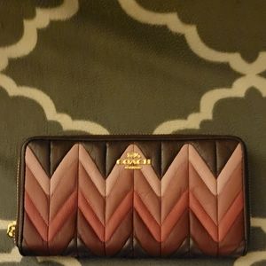 Authentic Maroon and Pink Coach Wallet
